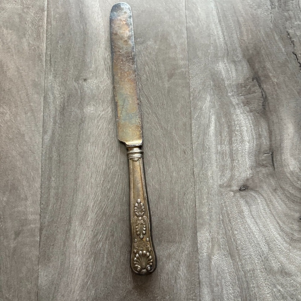 Vintage U.S. CAGS Sterling Silver Pleated Handled Butter Spreader Knife - Picture 5 of 10